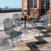 Wrought Iron Mesh 5PC Coil High Back Dining Set by Woodard